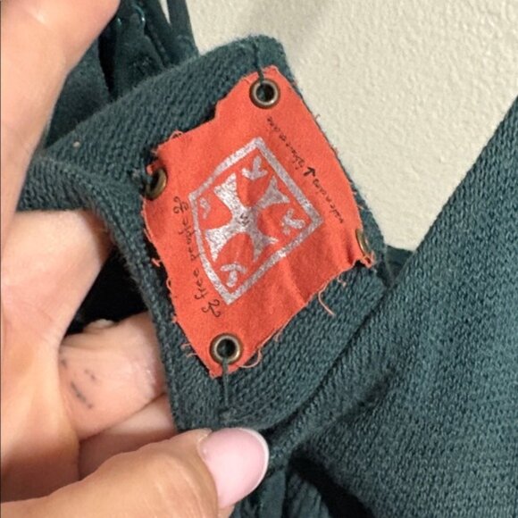 Rare vintage free people distressed slip midi Dress with crochet detail M FIRM - Picture 6 of 9